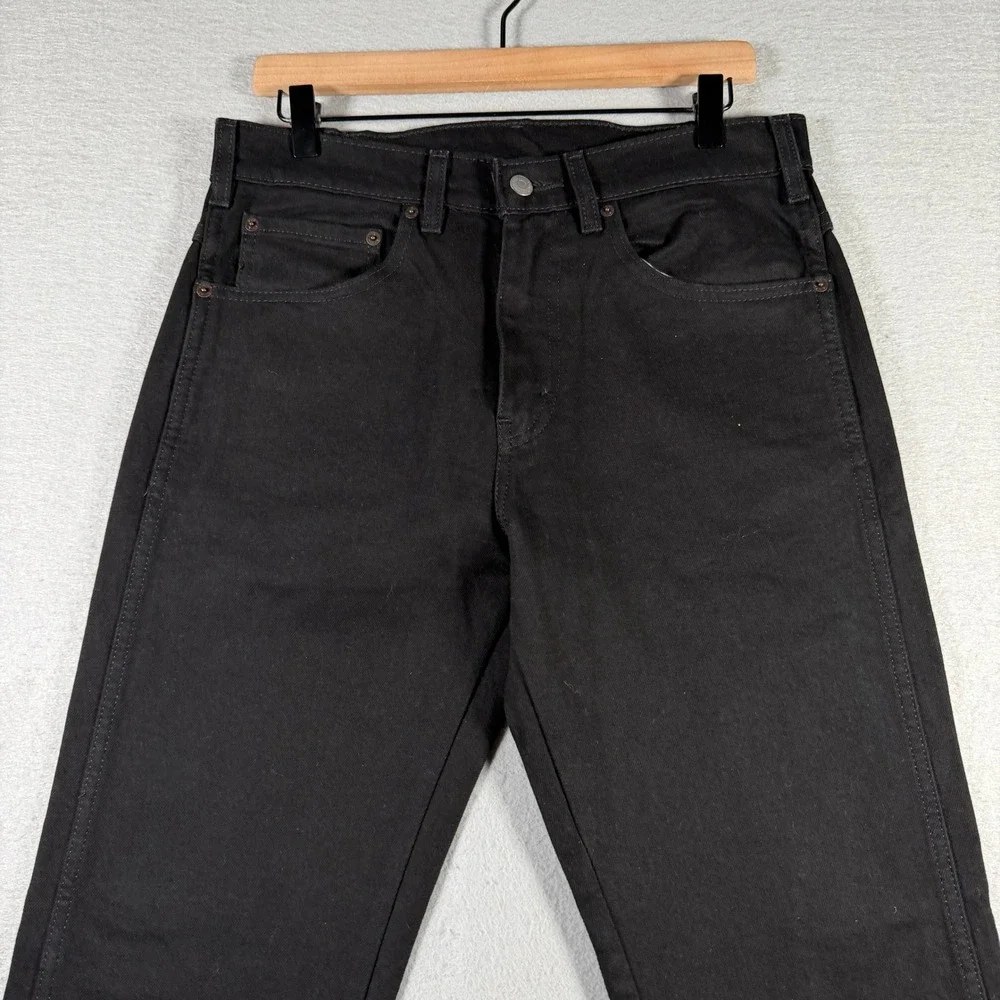 Levis Western Fit Mens Black Straight Leg Stretch Denim Jeans 31x32 37681-0033